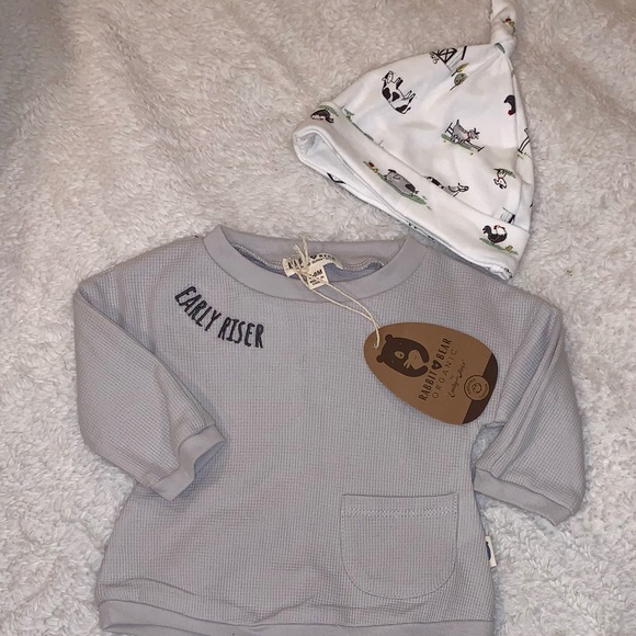 NEW Winter outfit Rabbit & Bear 0/3 & 3/6 Month, Waffle Knit Winter Farm animals - Picture 9 of 10